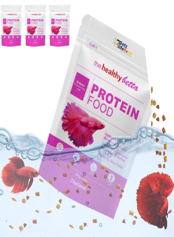 VAYINATO® Aura The Healthy Betta Protein Food, 25G | Color Enhancing Diet (Pack of 3) by Petzlifeworld - Image 1